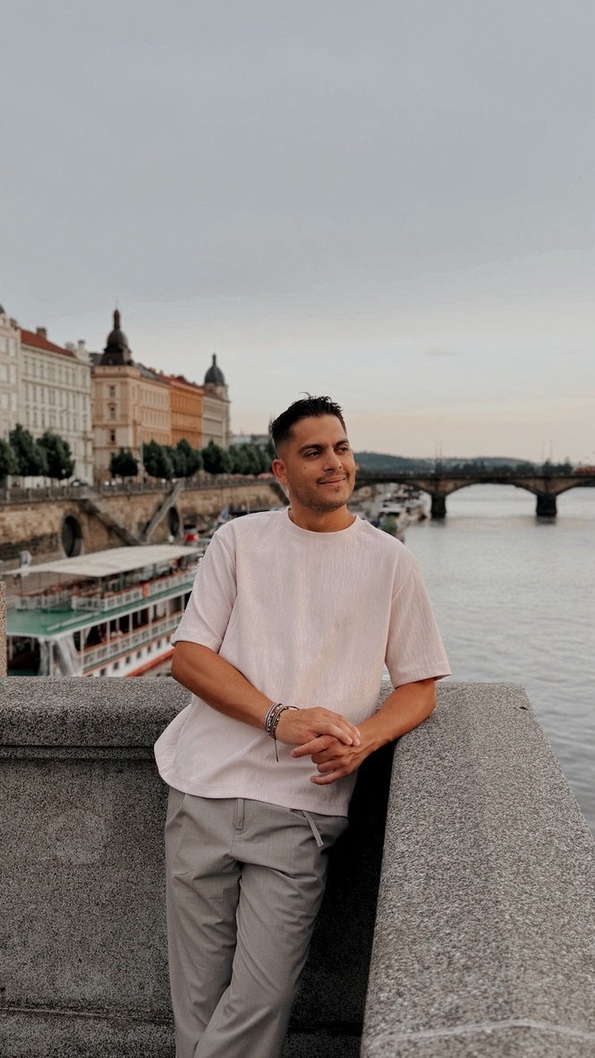 Portrait in Prague at golden hour
